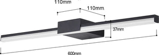 Spiegel Verlichting Led - Spiegellamp - Badkamer - Badkamer Verlichting - Zwart - 55 cm