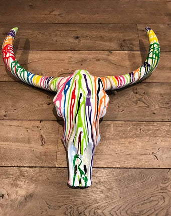 Skull geschilderd wit