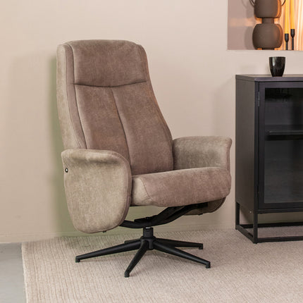 Fauteuil Bergen - Taupe - Micro Suede - Excl. Hocker