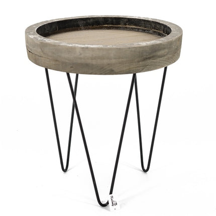 Tafeltje grey wash met ijzer L