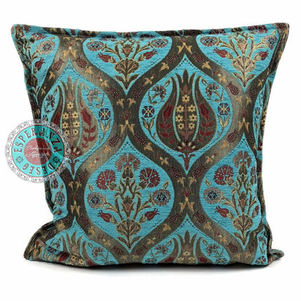 Tulip turquoise kussenhoes/cushion cover ± 45x45cm