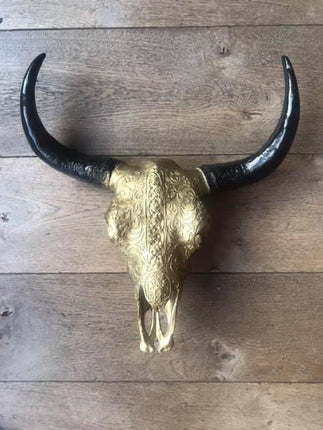 Skull 40 cm gold