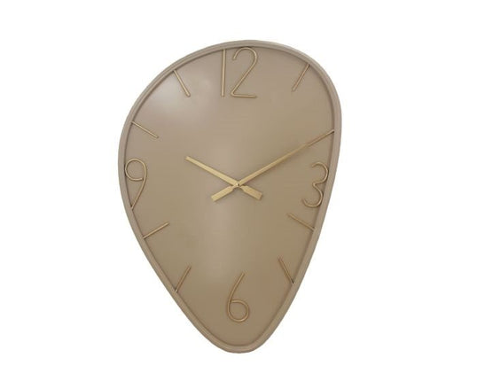 Wandklok organisch asymmetrisch - Beige en goud - Metaal - 56 × 78 cm