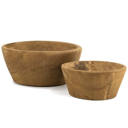 Houten trog set van 2