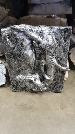 Olifant op plaat zilver