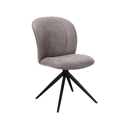 Eetkamerstoel Kimo - Taupe - Micro Suede - Zwart Onderstel