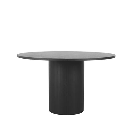 Eetkamertafel Oliva - Zwart - Eiken - 130 cm - Rond