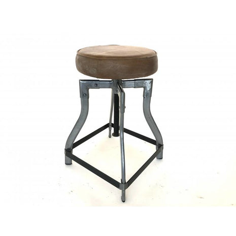 Iron stool leather seat