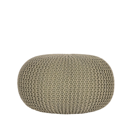 Poef Knitted - Olijfgroen - Katoen - L
