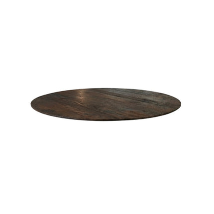 LABEL51 Eetkamertafel Tafelblad Rond - Espresso - Mangohout - 120 cm - Rond Sloppy