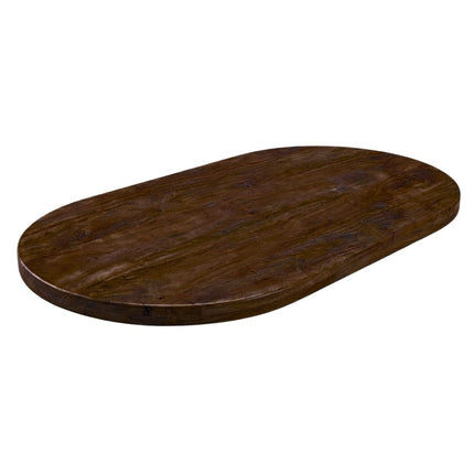 LABEL51 Eetkamertafel Tafelblad Halve Cirkel - Espresso - Mangohout - 240 cm - Halve Cirkel
