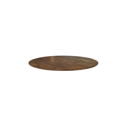 LABEL51 Eetkamertafel Tafelblad Rond - Espresso - Mangohout - 110 cm - Rond Sloppy