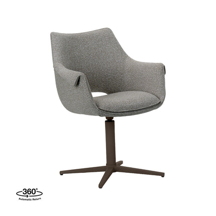 LABEL51 Eetkamerstoel Nozomi - Mushroom - Boucle - Brons Metalen Frame