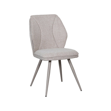 LABEL51 Eetkamerstoel Silvain - Naturel - Boucle - Taupe Metalen Frame