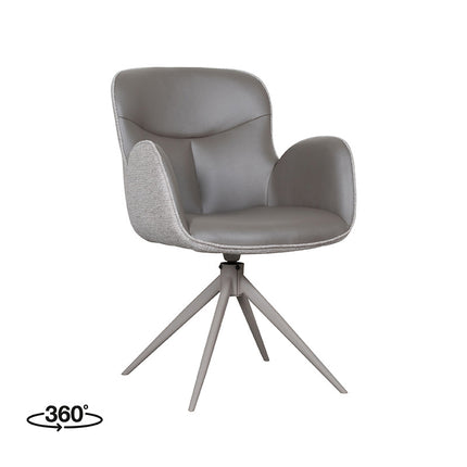 LABEL51 Eetkamerstoel Lasse - Forest - Microvezel - Taupe Metalen Frame