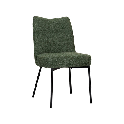 LABEL51 Eetkamerstoel Lennon - Forest - Royal Boucle - Zwart Metalen Frame