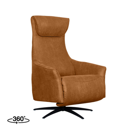 LABEL51 Fauteuil Lund - Cognac - Micro Suede - 2-Motorig - Met Massagefunctie