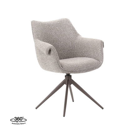 LABEL51 Eetkamerstoel Narumi - Mushroom - Royal Boucle - Brons Metalen Frame