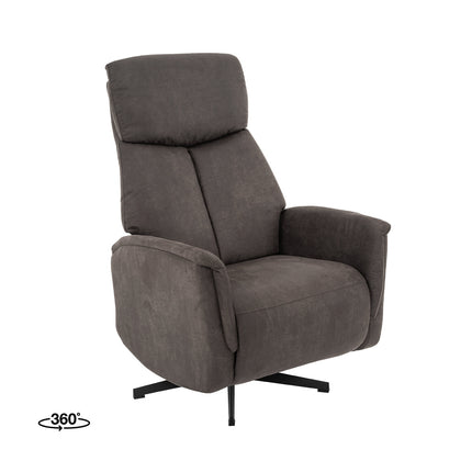 LABEL51 Fauteuil Helsinki - Antraciet - Micro Suede - Manueel Verstelbaar