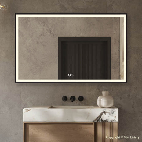 Spiegel met Verlichting - Badkamerspiegel - Wandspiegel - Spiegels - LED - Anti-condens - 100 x 60 cm