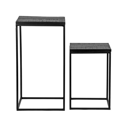 Bijzettafel Vintage - Zwart - Mangohout