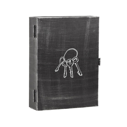 Wanddecoratie Sleutelkastje - Zwart - Metaal