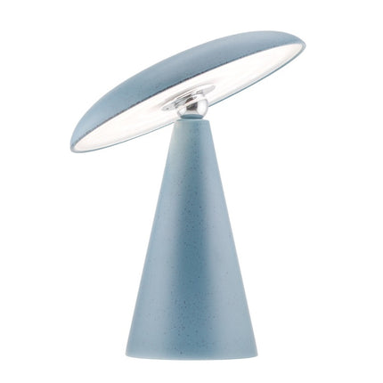 Bureaulamp Mush LED op accu mat blue dots, afneembare kap