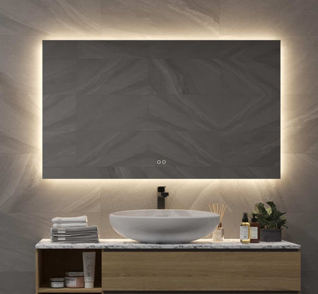 Badkamerspiegel Frameloos met rondom LED Verlichting en Anti Condens 60 x 60 cm