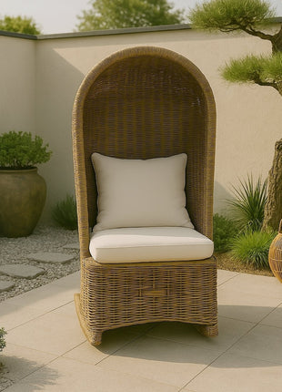 Tuinstoel Rotan Bruin - Strandstoel - 160 x 80 x 80 cm