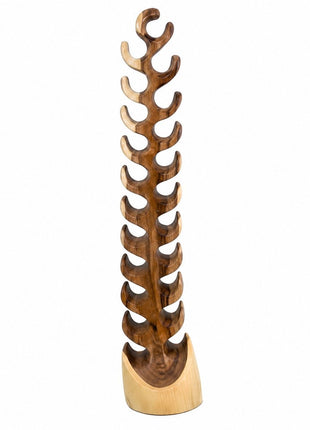 Wijnrek van Hout - Teakhout Bruin - Staand Wijnrek Teak - 22 Flessen - 48 x 20 x 200 cm
