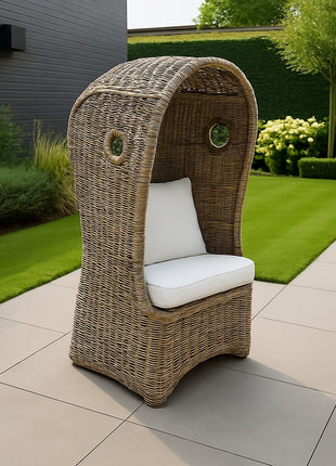 Tuinstoel Rotan Bruin - Strandstoel - 160 x 80 x 80 cm