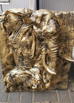 Olifant op plaat brons