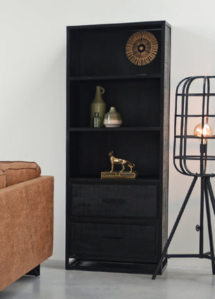 Boekkast Chili - Zwart - Mangohout