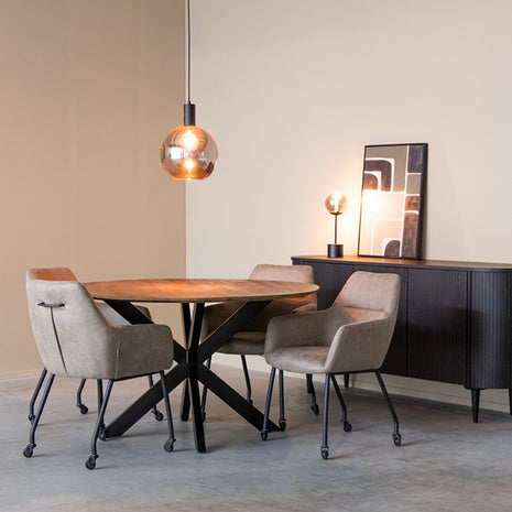Eetkamertafel Otis - Espresso - Mangohout - 140 cm - Rond