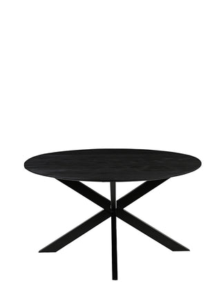 Eetkamertafel Otis - Zwart - Mangohout - 140 cm - Rond