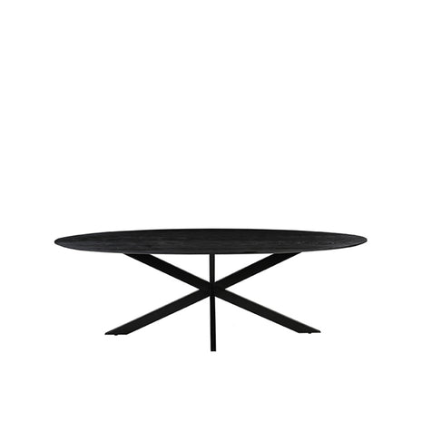 Eetkamertafel James - Zwart - Mangohout - 210 cm - Ovaal