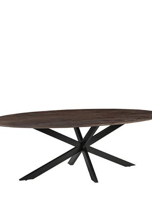 Eetkamertafel James - Espresso - Mangohout - 240 cm - Ovaal