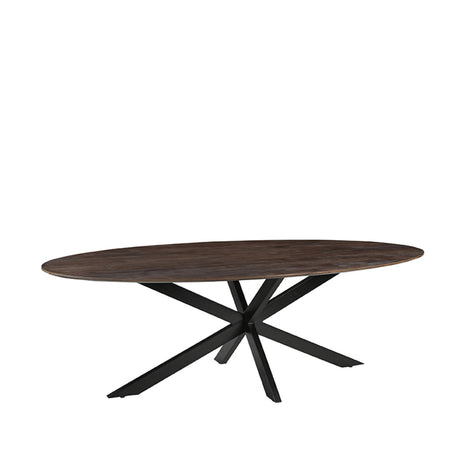 Eetkamertafel James - Espresso - Mangohout - 240 cm - Ovaal