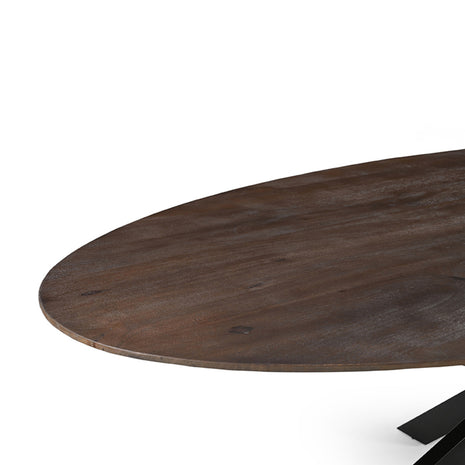 Eetkamertafel James - Espresso - Mangohout - 240 cm - Ovaal