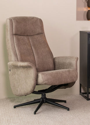 Fauteuil Bergen - Taupe - Micro Suede - Excl. Hocker