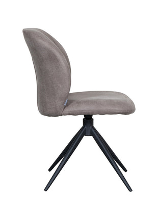 Eetkamerstoel Kimo - Taupe - Micro Suede - Zwart Onderstel