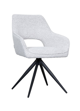 LABEL51 Eetkamerstoel Finley - Wit - Boucle