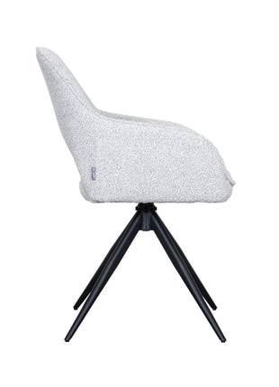 LABEL51 Eetkamerstoel Finley - Wit - Boucle