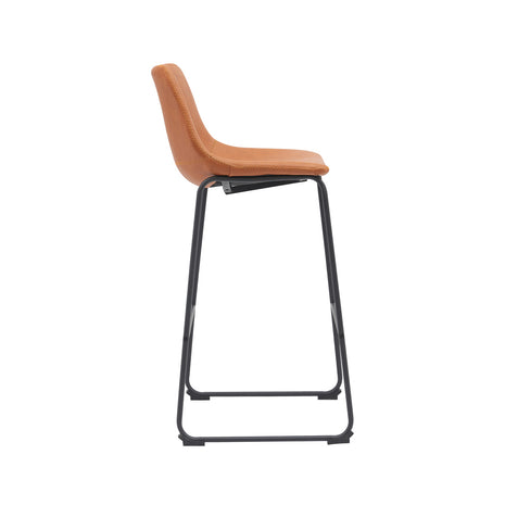 Barkruk Risto - Cognac - PU-Leder - Zithoogte 75