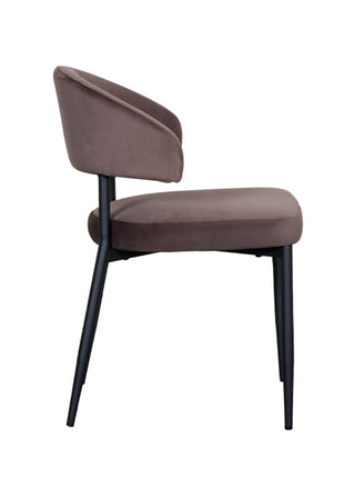 LABEL51 Eetkamerstoel Bliss - Taupe - Fluweel