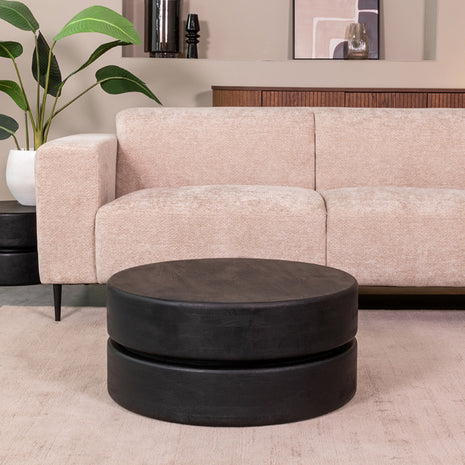 Salontafel Milly - Zwart - Mangohout - 70 cm