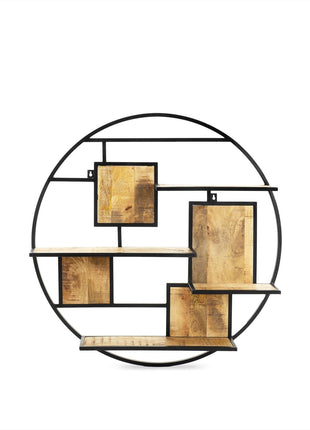 Wandrek Rond Metaal met Planken 80