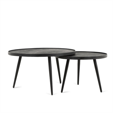 Salontafel Rond Zwart Set van 2