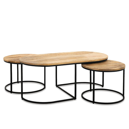 Salontafel Rond en Ovaal Set van 3