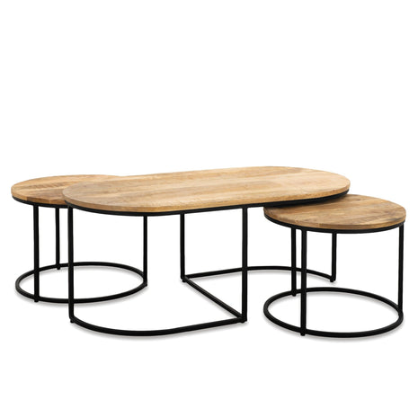 Salontafel Rond en Ovaal Set van 3
